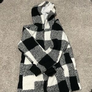Buffalo pattern fleece zip hoodie